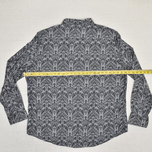 Robert Graham Men's Button Down Shirt Paisley Cotton Gray Size 3XL Classic Fit - Picture 4 of 8